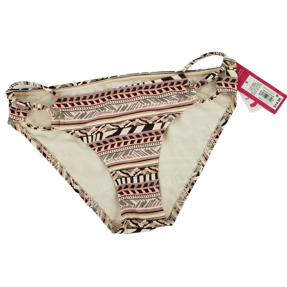 Beige Hipster Bikini Swim Bottom Juniors 3/5 Womens 0/2 Strappy Sides - Picture 7 of 12